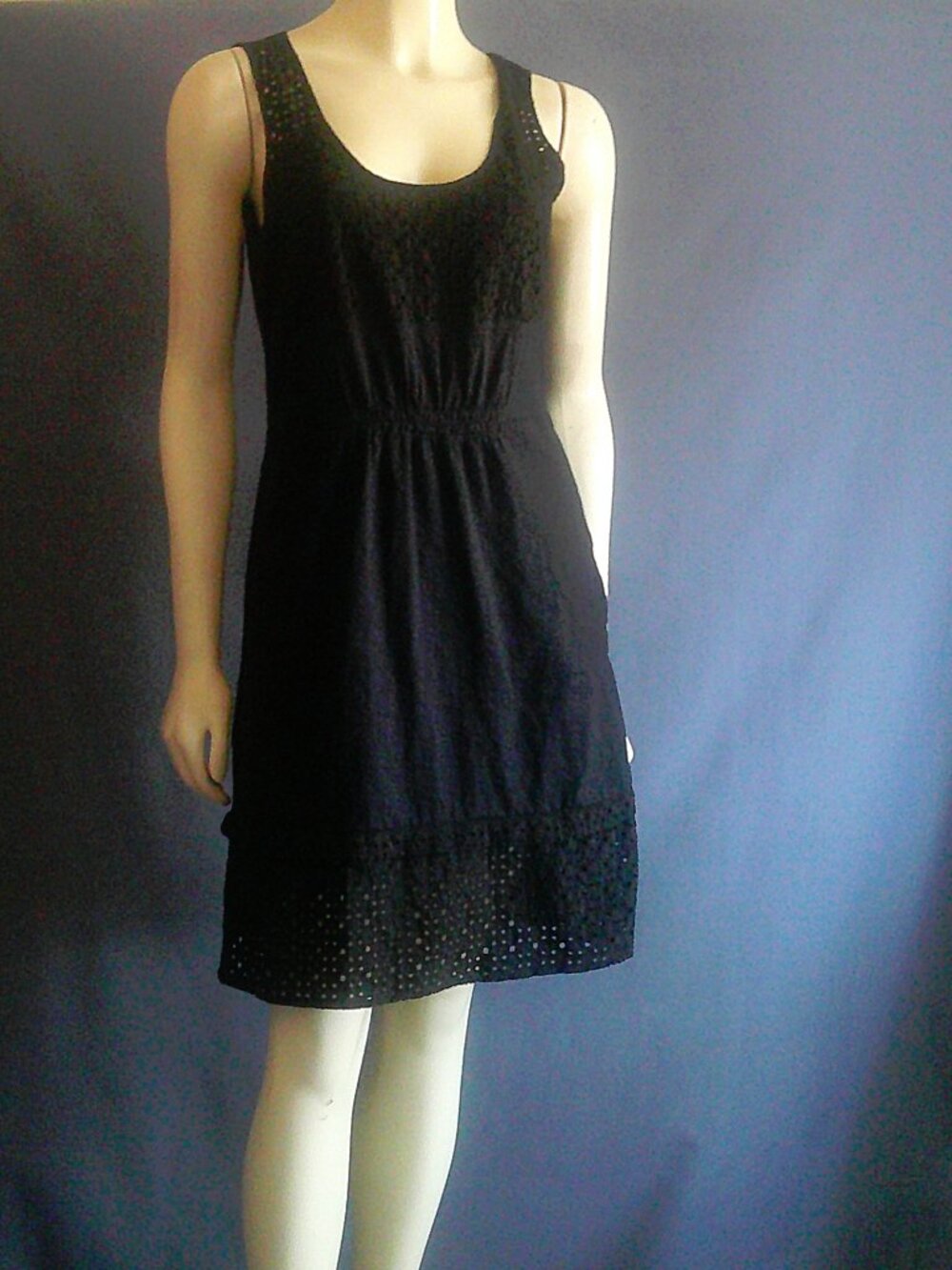 Madewell Black Eyelet Lovesong Cotton Sleeveless Summer Tank Dress 6 - Picture 3 of 12